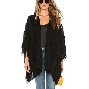 Chaser Open Front Black Fringe Kimono